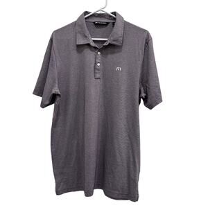 Travis Mathew Men's XL Purple Striped Polo Shirt Golf Performance Preppy Casual